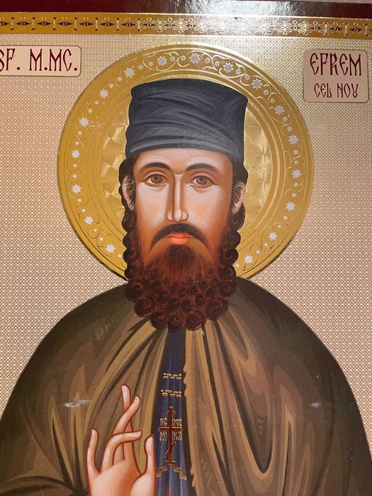 icoana veche sfantul efrem cel nou dim30x41cm icoana veche icoana