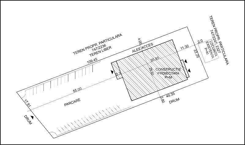 Teren cu autorizatie de constructie, 6500 mp teren, 1000 mp fundatie c