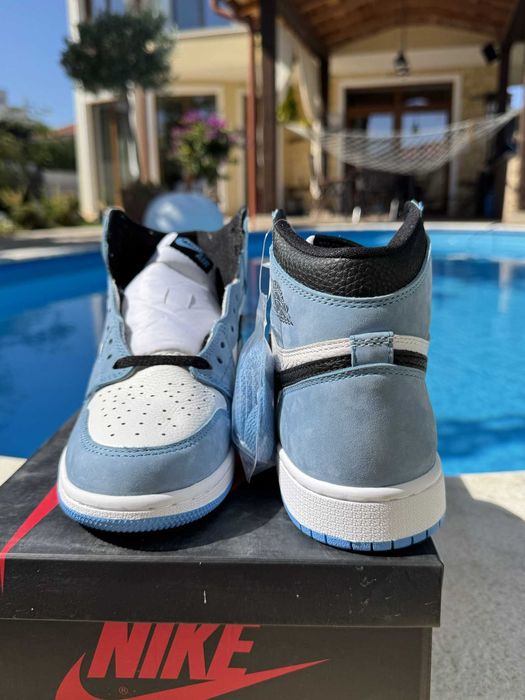 Jordan 1 High Retro UNC University Blue 39 EUR Кецове + Кутия + Връзки