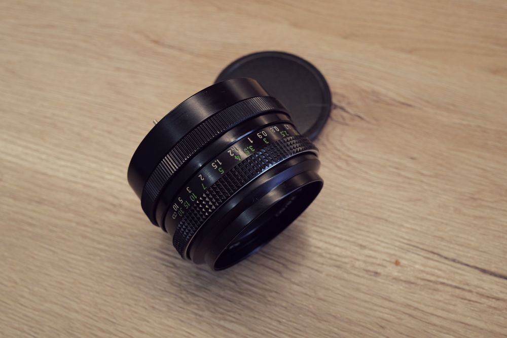 Camera Obiectiv Carl Zeiss Tessar 50mm F2.8 T Aus Jena DDR montura M42