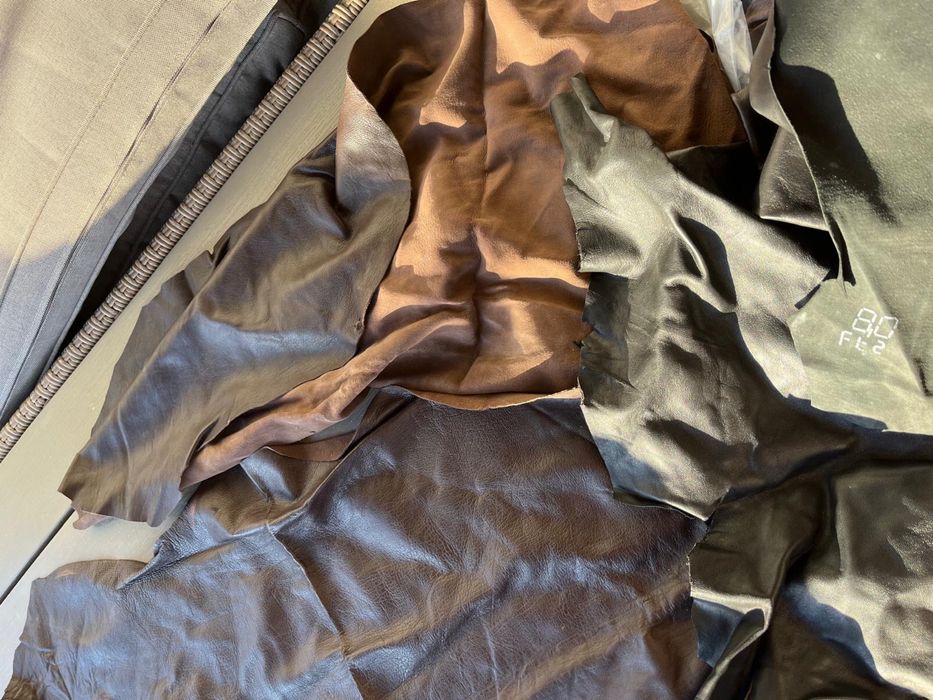 Piele naturala fina si subtire, bucati mari maro