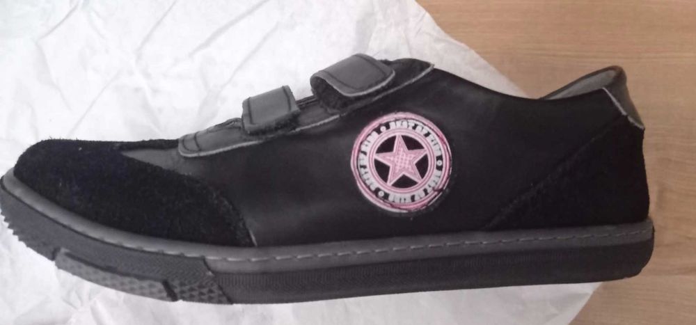 Pantofi băieți din piele, negri, mărimea 35