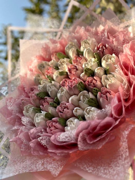 Зефирные цветы из натуральных ингридиентов