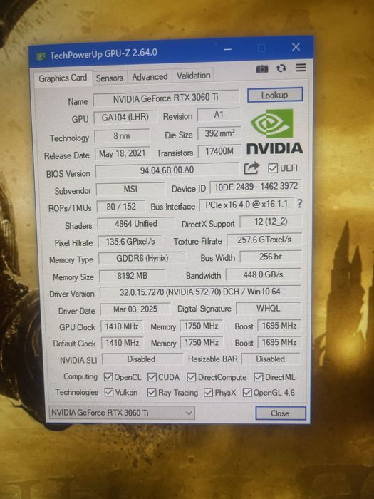 Видеокарта 3060Ti