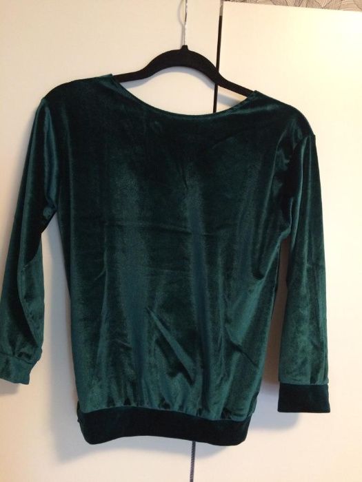 Bluza catifea verde
