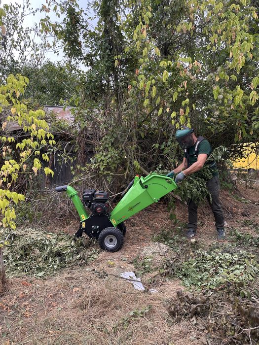 Рязане на дървета, извозване на разстителни отпадаци, дробене на клони