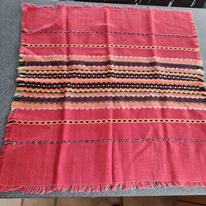 Винтидж ретро плетена дантела покривка каре мильо