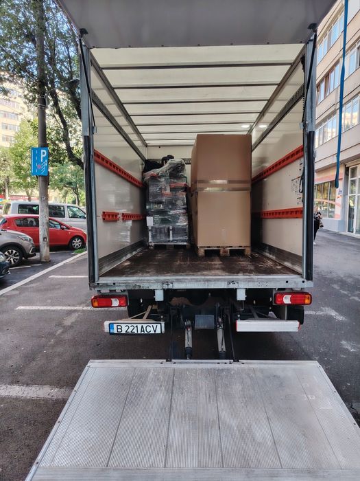 Transport dubă cu lift transport marfă mutari mobila bagaje transport obiecte grele mutari relocări sedii de firma transport Ikeai