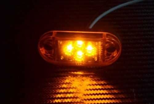 1бр. ЛЕД LED габарити светлини овал с 4 диода 24V за камион , 2 цвята