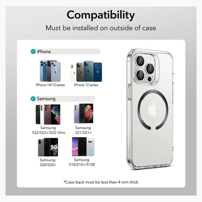 ESR Комплект от 2 пръстена HaloLock Ring MagSafe /черен + сребрист/