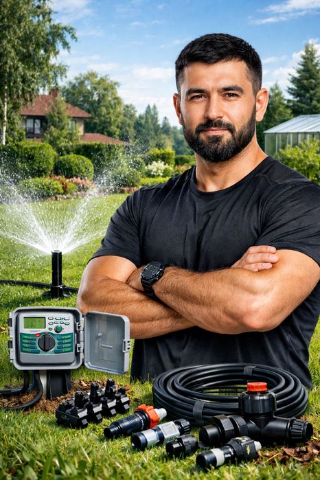 Автополив Газон посадка деревьев