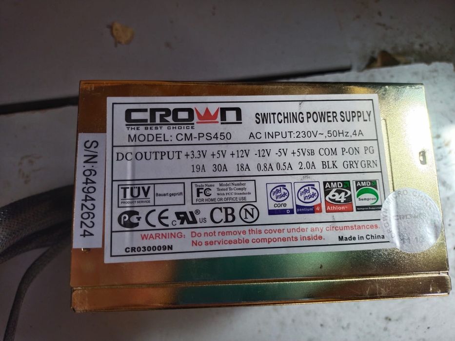 Блок Питания Crown CM-PS450 450W