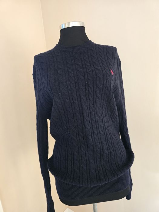 Pulover din lana merino pulover albastru inchis unisex