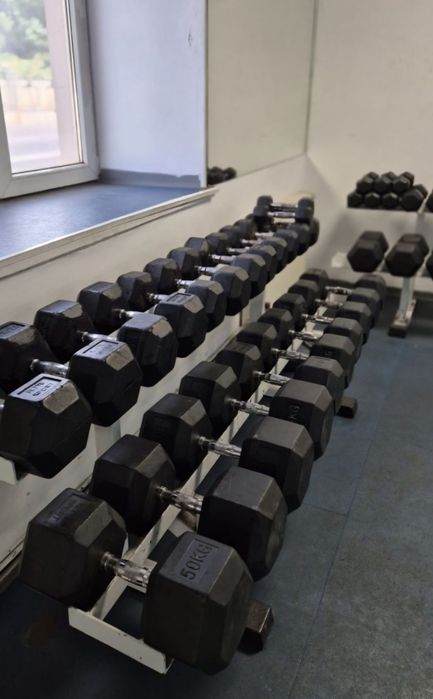 Gantere hexagonale fixe fitness 50kg 45 kg 40 kg 35 kg 30 kg 25 kg 20 kg 15 kg 10 kg