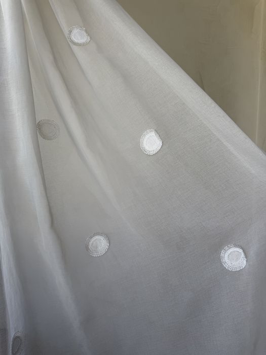 Пердета комплект 5 броя - бели с бродерии точки