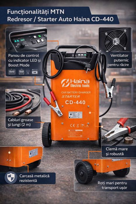 Robot Redresor Starter Auto 12V 24V 2000W Haina