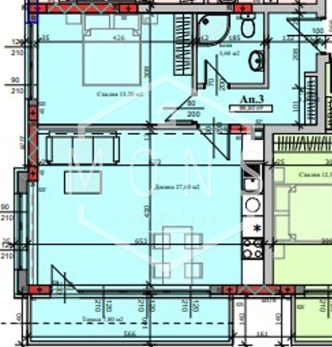 Продава се Двустаен апартамент в Велико Търново, Картала - 71 кв.м за 1408 €/кв.м - Снимка #3