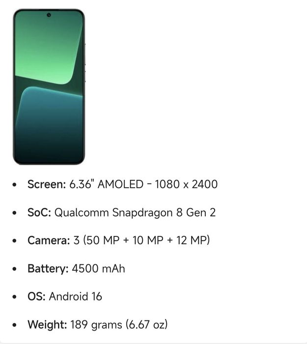 Xiaomi 13 Global  versiya