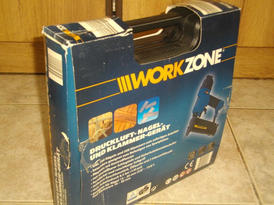 Нов Австрийски Пневматичен Такер  WORKZONE 15-50mm Комбиниран