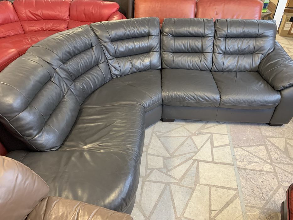 Ъглов диван естествена кожа