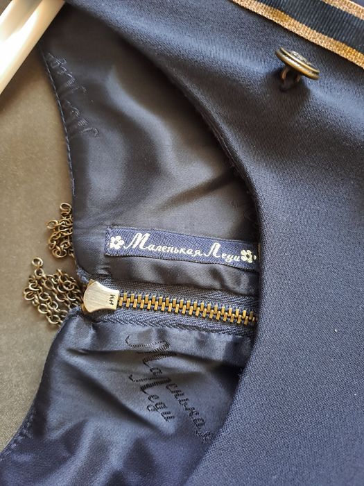 Школьная форма (сарафан) для девочки 146см темно-синяя премиум бренд