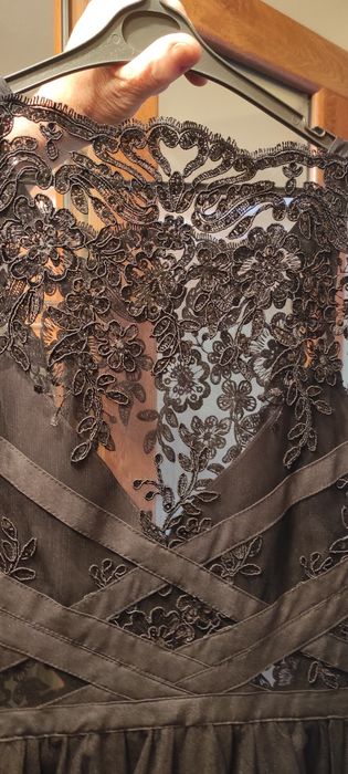 Rochie de ocazie neagra tull cu paiete