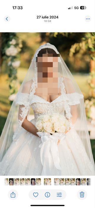 Rochie mireasa corset S-M-L impecabila