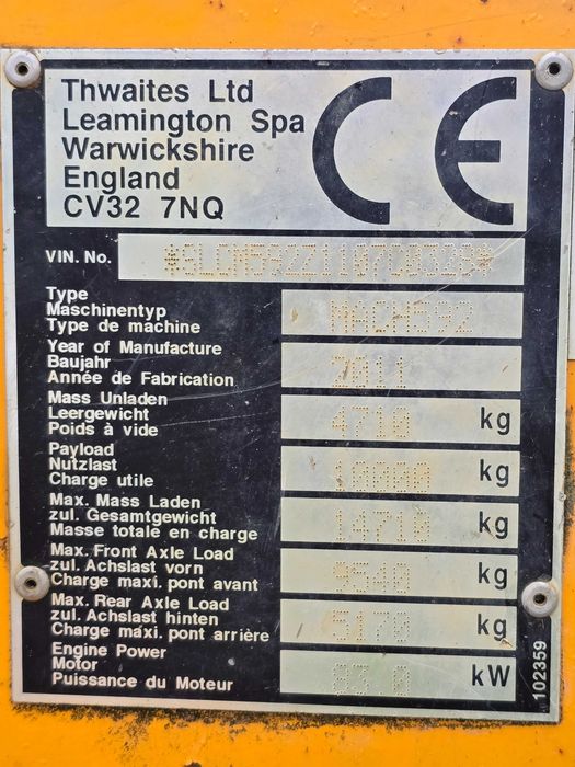 Dumper 10 Tone Thwaites