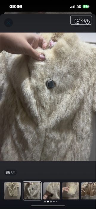 Haina  vesta blana naturala nurca L