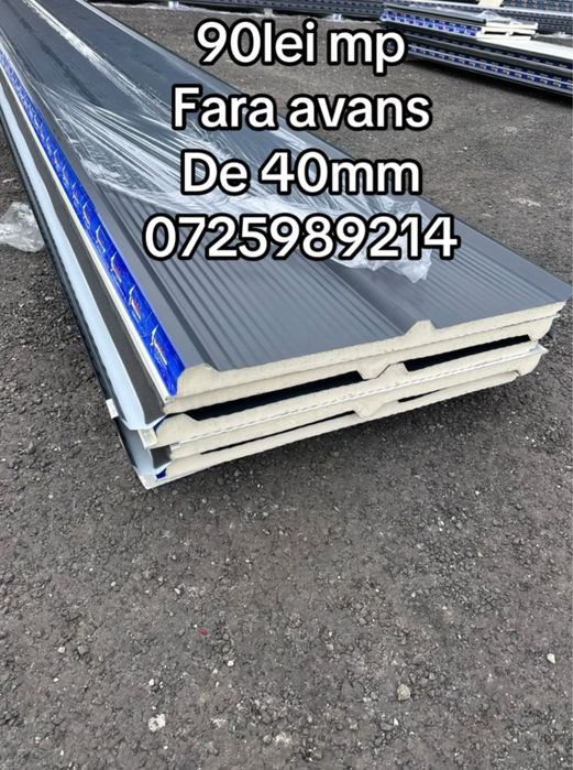 Vand panouri sandwich de 40mm gri antracit
