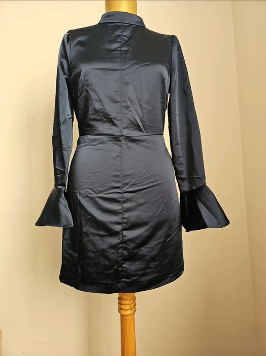 Rochie Zara satin bleumarin