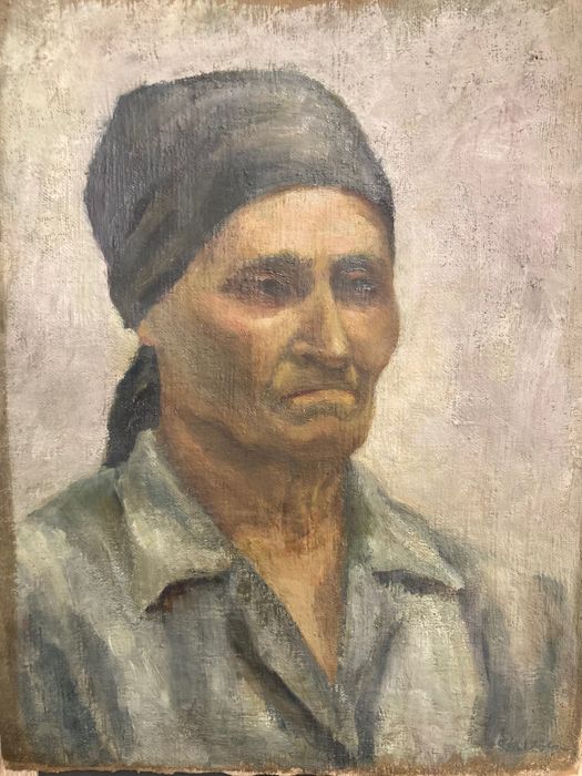 Portret de tarancă, școala Baia Mare, ulei pe pânză de sac, maghiar