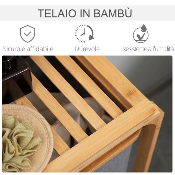 Кош за пране Homcom , 3 отделения, бамбук, 50x32x69.7см

Очаквана дост