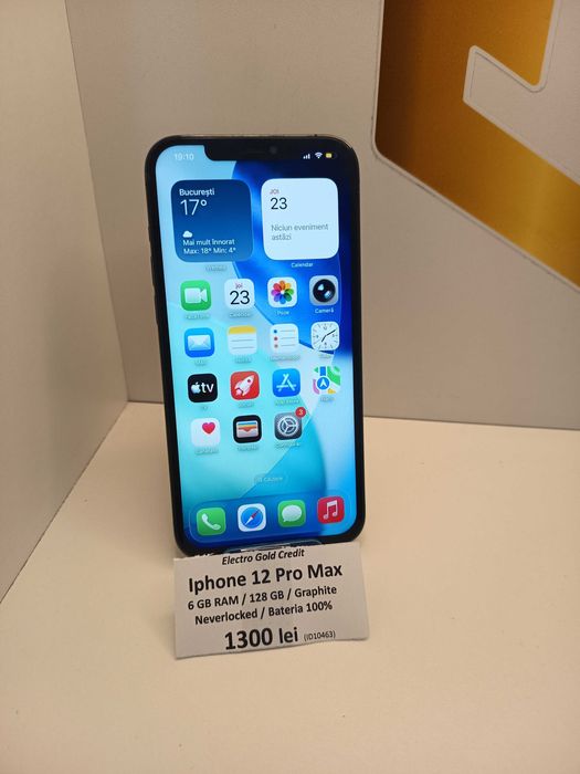 Iphone 12 Pro Max 128GB Neverlocked/Graphite/Bateria 100% ID10463