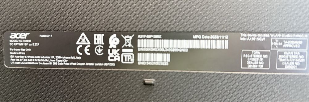 Лаптоп Aspire 3 17 (N23H5)