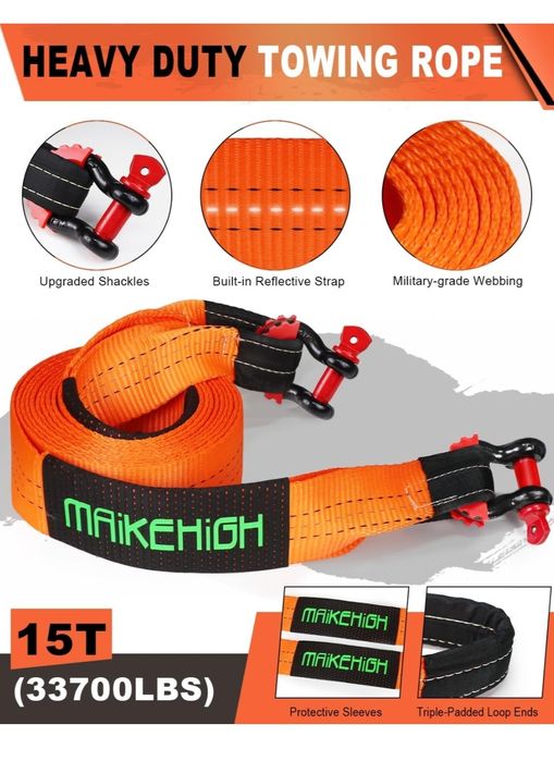 Sufă Tractare Chingă 3 M, 4 cm Lată 1 Tonă Complet cu sistemul Metalic