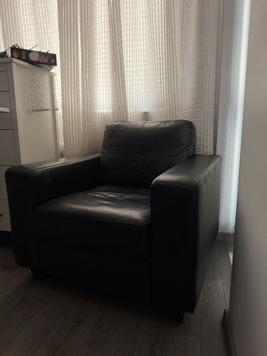 Кожен фотьойл - черен