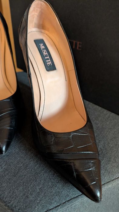 Pantofi musette stiletto negri
