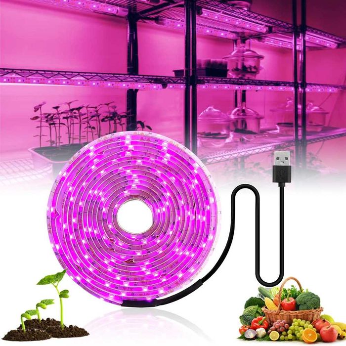 Banda LED pentru creșterea plantelor 3m, USB, full spectrum, IP65