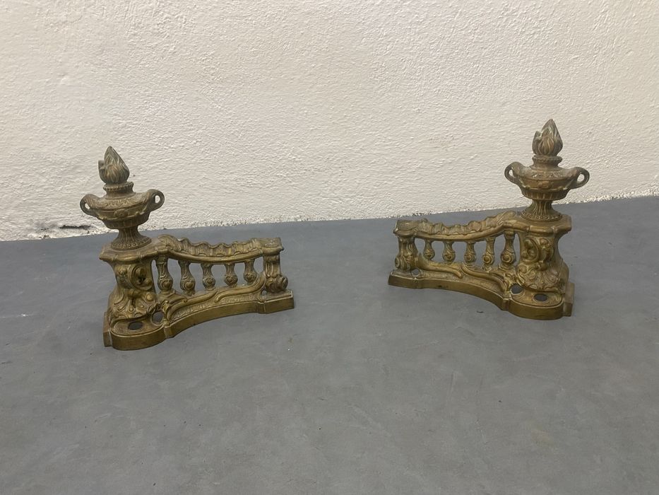 Френски орнаменти за камина от масивен месинг барок