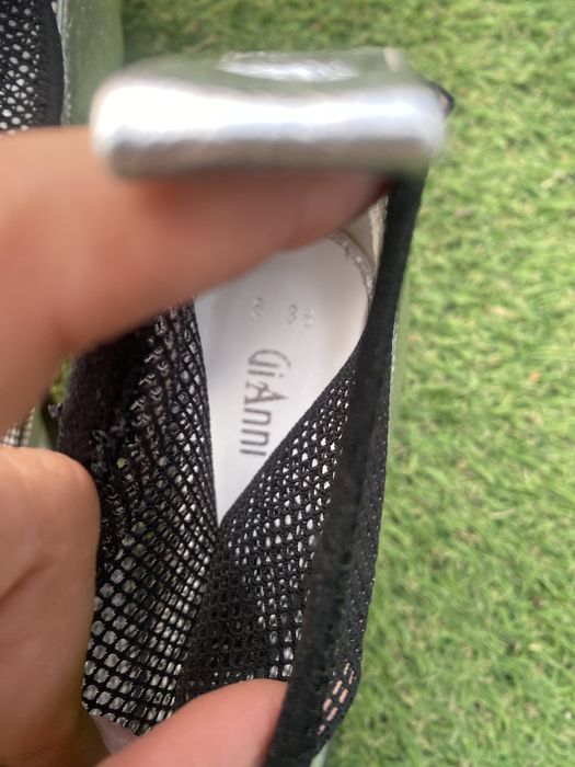 Сребърни сандали естествена кожа