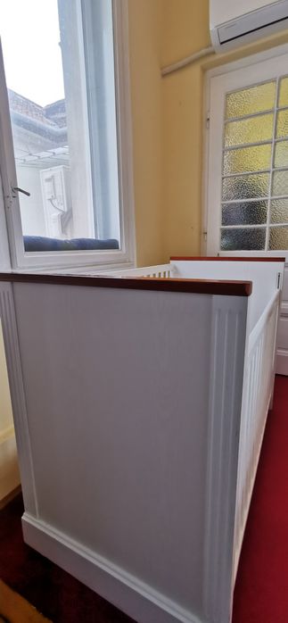 Patut pentru copii Baby, din lemn masiv, 120x60 cm, cu sertar