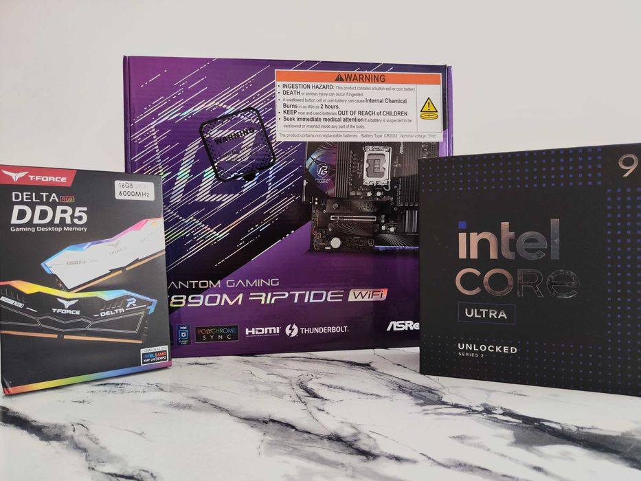 intel core ultra 9, PG z890m Riptide wifi, t-force 16g 6000mhz