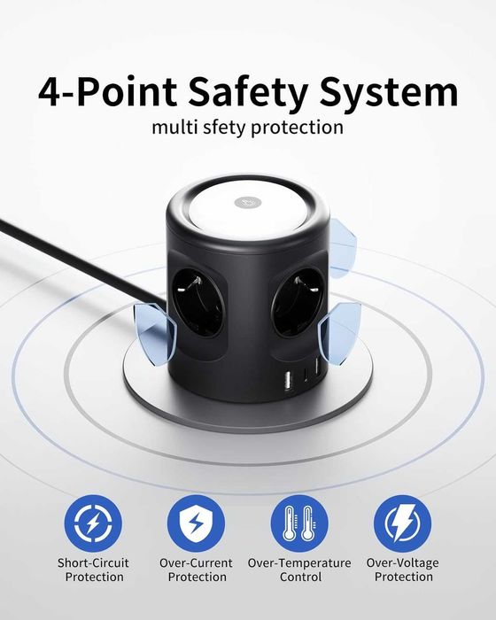 Многоконтактен контакт с превключвател, Sameriver Многоконтактен контакт с 2 USB и 1 USB C