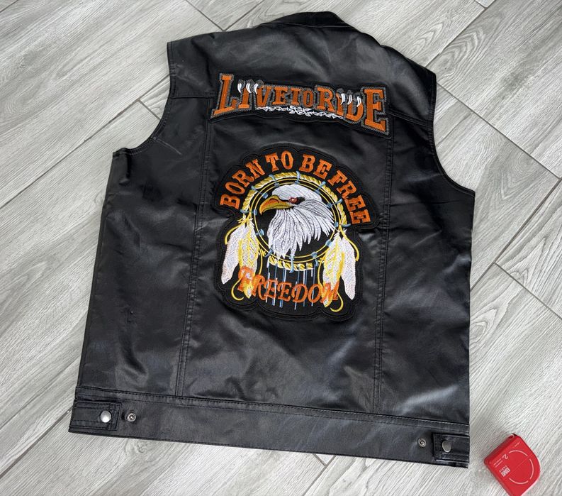Vestă moto de piele măsura L