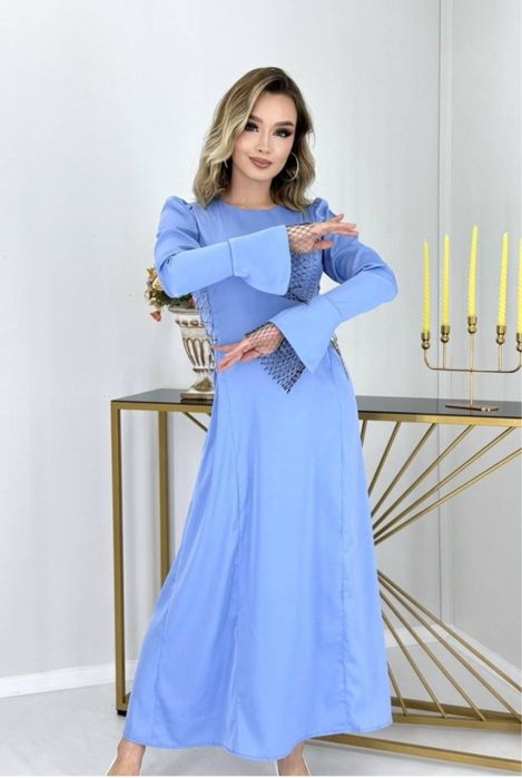 Көк түсті вечерный көйлек