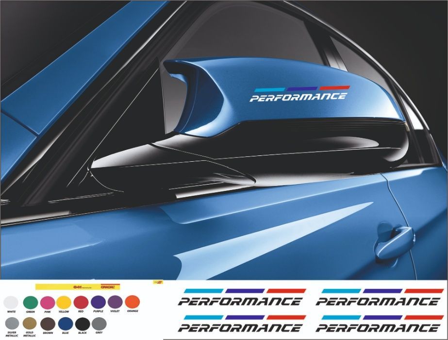 Бмв стикер m performance за огледала 4 броя