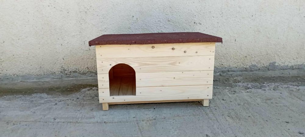 Голяма дървена къща за котки с веранда , къща колиба за коте куче