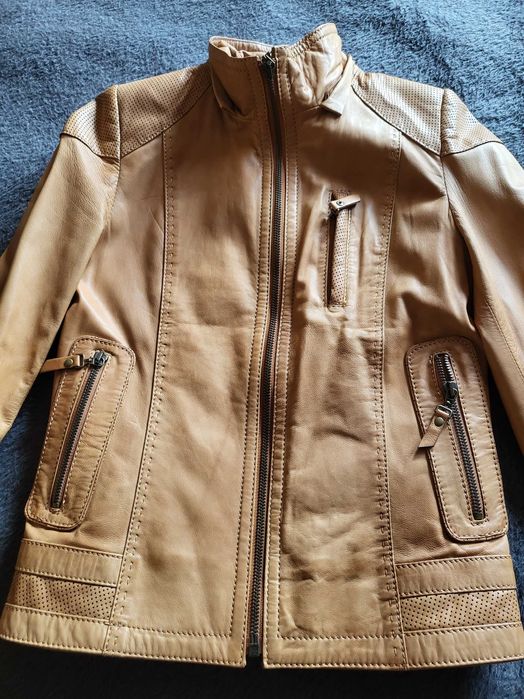 Ново дамко яке от естествена бежова кожа, р-р XS