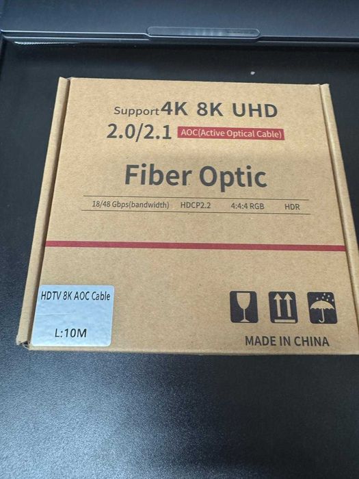 Cablu HDMI 2.1 Tata-Tata 8k60hz 4k144hz 10 de Metri 48Gbps 3D HDR Dinamic Fibra Optica